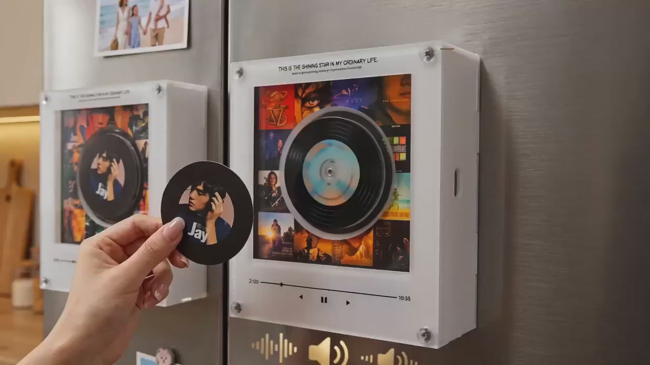 Load video: Transform your room into a visual music experience with magnetic vinyl art.